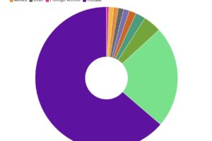 Colorful Circle graph depicting LLM training sources